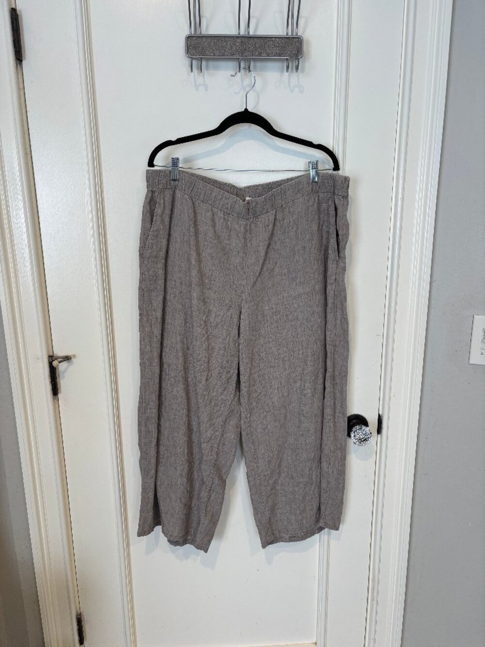 Eileen Fisher Linen Wide-leg Elastic Pants (XL)